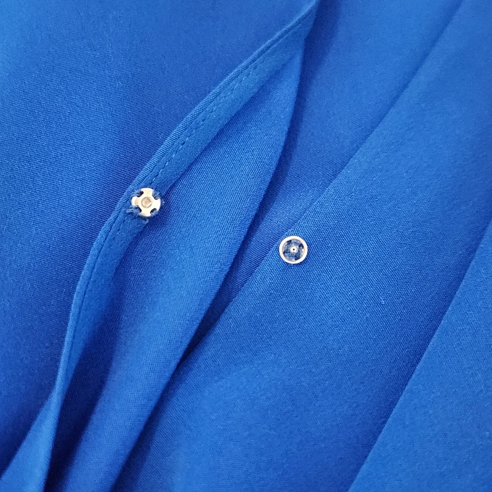 Diane Von Furstenberg DVF Blue Silk Wrap Dress Sz S - Picture 4 of 12